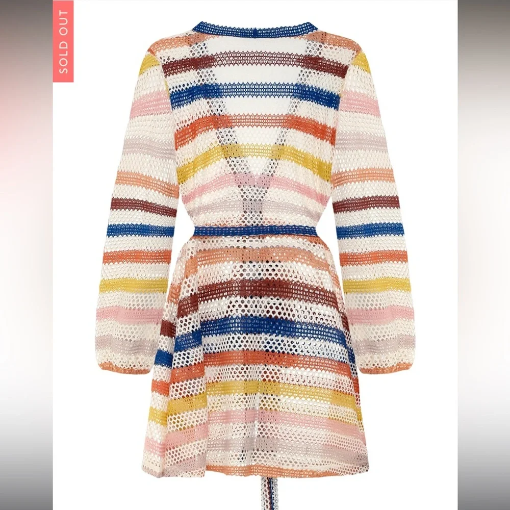Poolside Mini Robe In Beach Stripe - Picture 3 of 5